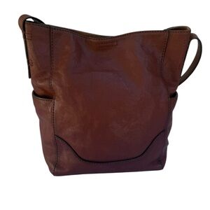 Frye Hobo Shoulder Bag Leather Cognac Brown DB323